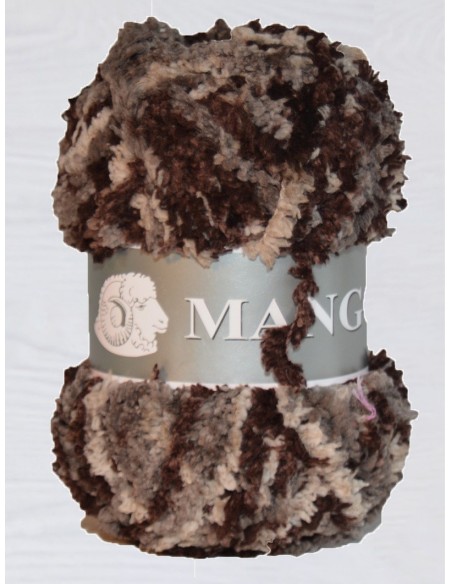 Mango 115 - Pelote 100% Polyester - Beige/ Marron chiné