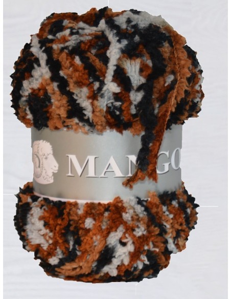 Mango 153 - Pack 10 Pelotes 100% Polyester - Marron/Noir/Gris