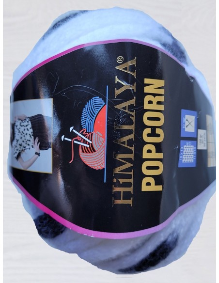 PopCorn 301 - Pelote 100g Blanc/Noir