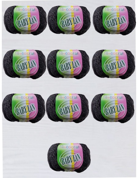 Babylan 03 - Pack 10 pelotes Gris foncés