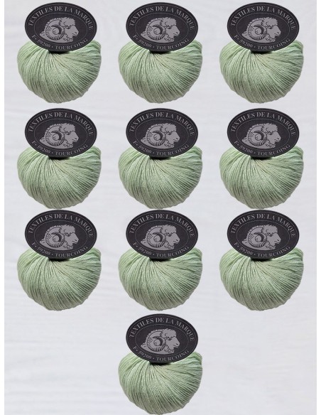 Fifty fine 428 - Pack de 10 Pelotes de laine Vert d'eau