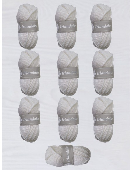 Irlandaise 01 - Pelote de laine Blanc