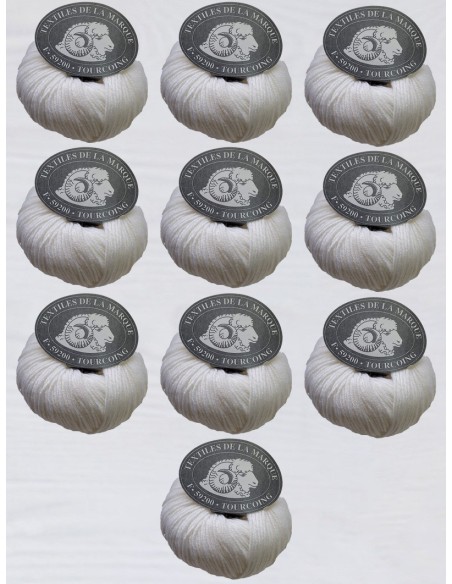 Pelote de fil à tricoter Laine Mélangée  50 % Laine Merinos 50% Acrylique Poids : 50g Longueur : 120m Aiguilles : 3,5-4