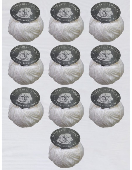 Fifty Sport 960 - Pack de 10 Pelotes de laine Blanc