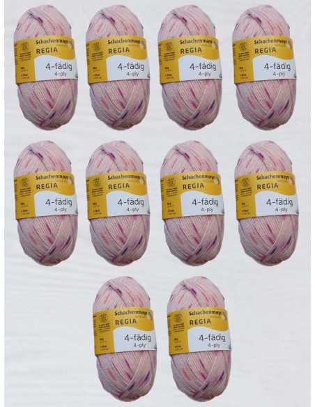 Laine Chaussettes 1402 - Pelote de 50g Rose pointillés