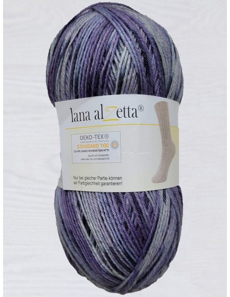 Laine Chaussettes 106 - Pelote de 100g de laine Parme chiné