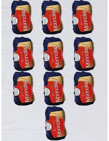 Monnalisa 25 - Pack de 10 Pelotes de laine Bleu Marine
