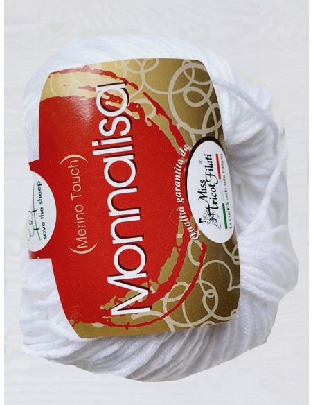 Monnalisa 01 - Pack de 10 Pelotes de laine Blanc