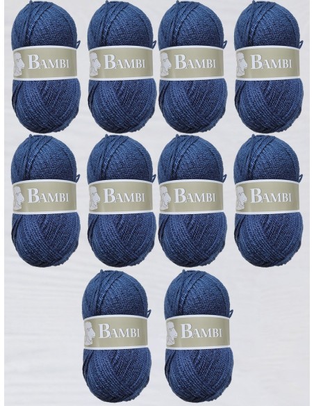 Bambi 509 - Pack de 10 Pelotes Bleu Jeans