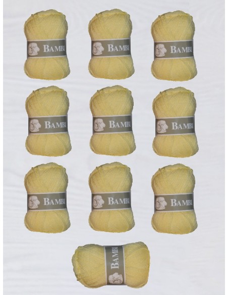 Bambi 39 - Pack de 10 Pelotes Jaune Pâle