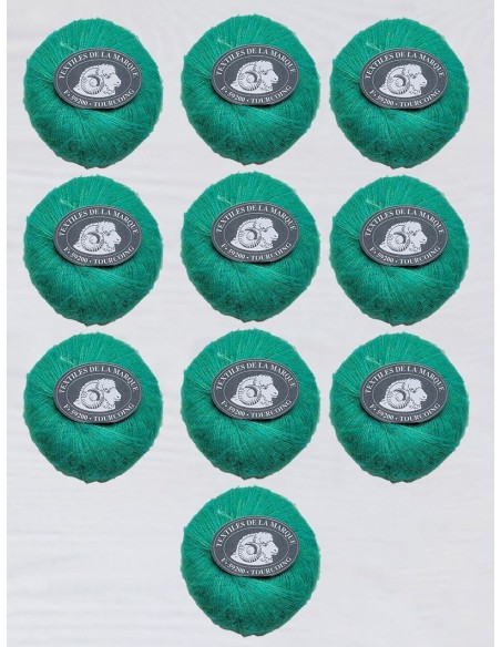 Fiera 726 - Pack de 10 Pelotes Vert Emeraude claire - Pelote de 25g pour 225m