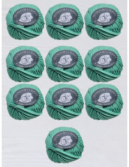 Authentique 128 - Pack de 10 Pelotes 100% Laine RWS - Vert jade