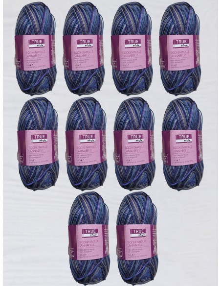 Laine Chaussettes 115 - Pack de 10 Pelotes de 50g Multicolore