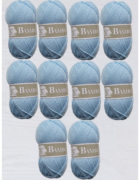 Bambi 505/37525 - Pack de 10 Pelotes Bleu ciel