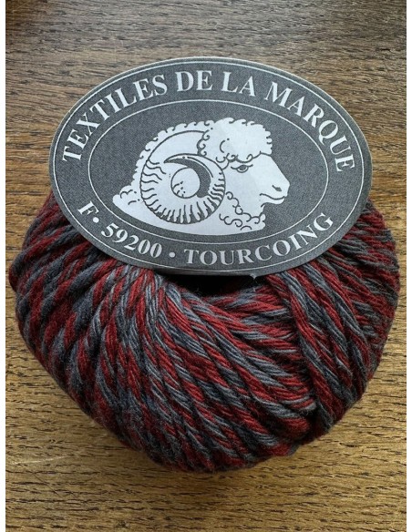 Authentique 147 - Pack de 10 Pelotes 100% Laine RWS - Gris/Bordeaux