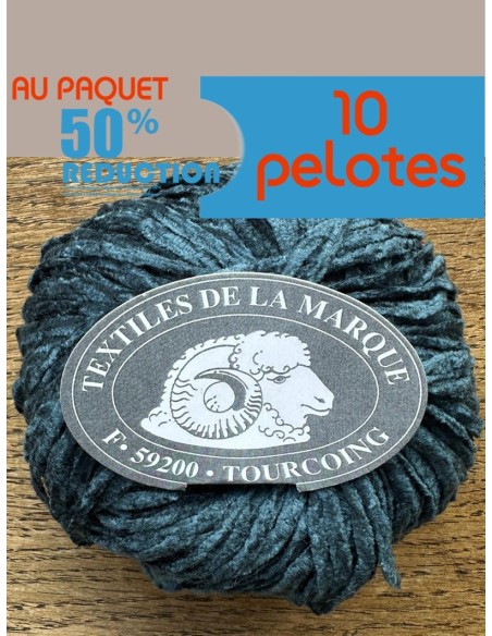 Gros Velours 13 - Pack de 10 Pelotes Bleu