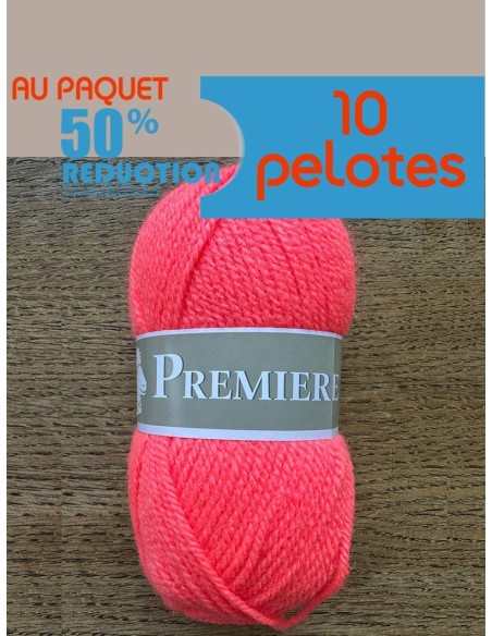 Première 814 - Pack 10 pelotes Corail fluo