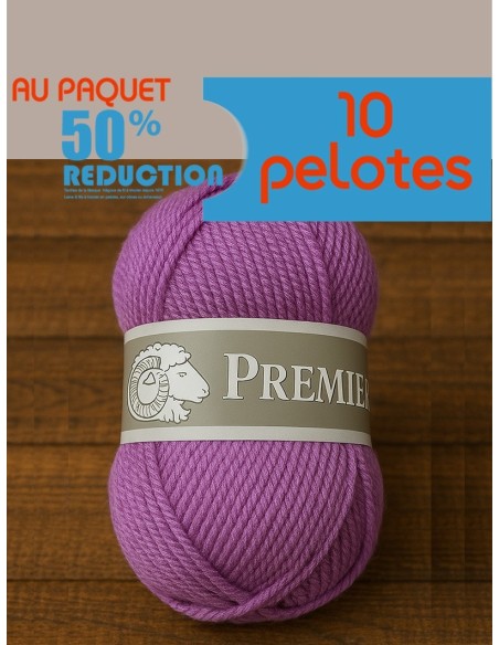 Première 09 - Pack de 10 Pelotes Parme clair