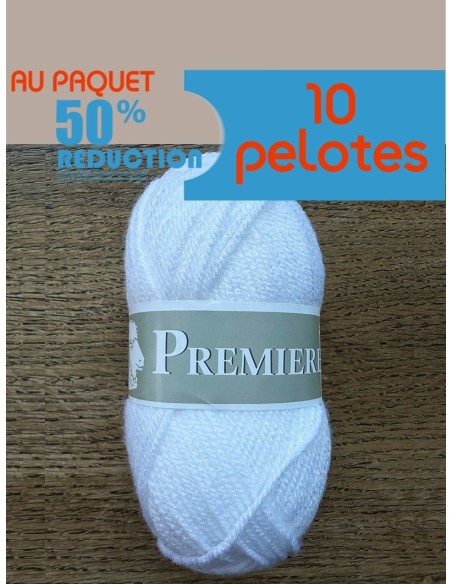 Première 60 - Pack 10 pelotes Blanchie