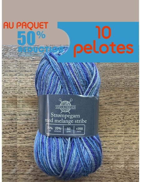 Laine Chaussettes  52 - Pelote Multicolore