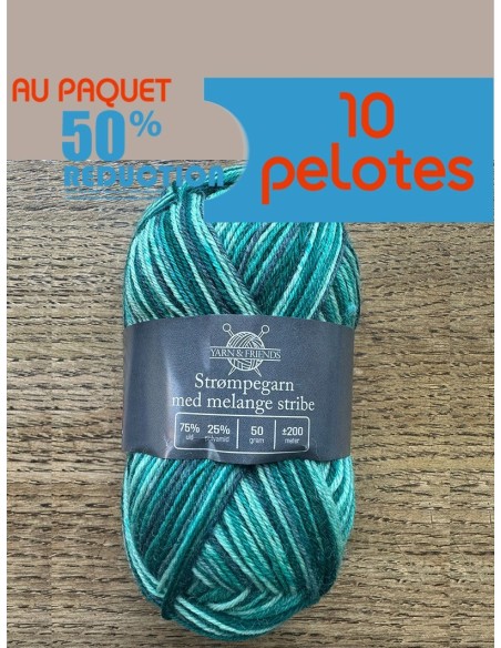 Laine Chaussettes 53 - Pack de 10 Pelotes Multicolore