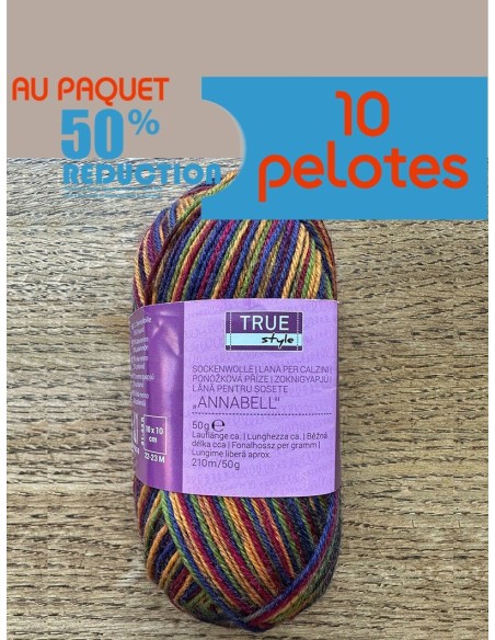 Laine Chaussettes 136 - Pelote Multicolore Marine & Jaune