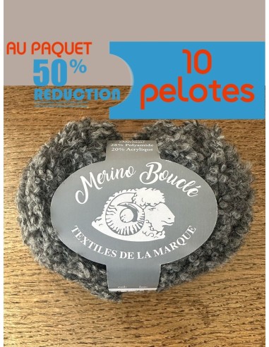 Mérino bouclé - Pack de 10 Pelotes 50g - 140m - Aig : 4-4,5