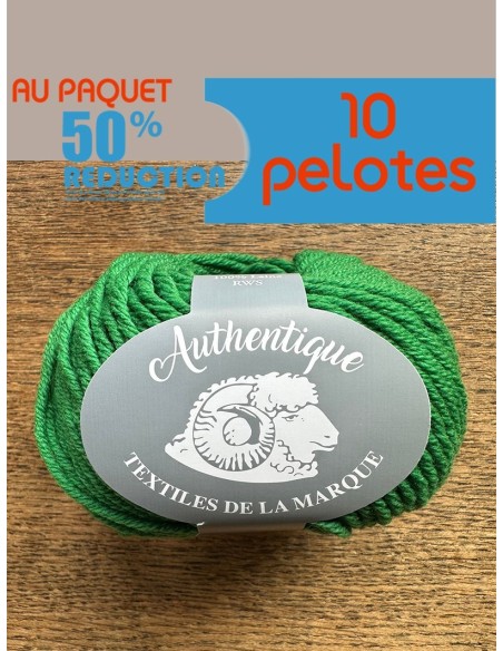 Authentique - Pack de 10 Pelotes 50g - 75m - Aig : 5,5-6