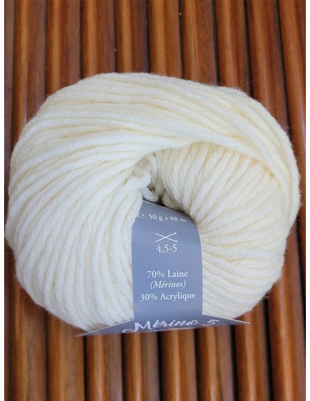 Mérino 5 - 880 Pelote Ecru
