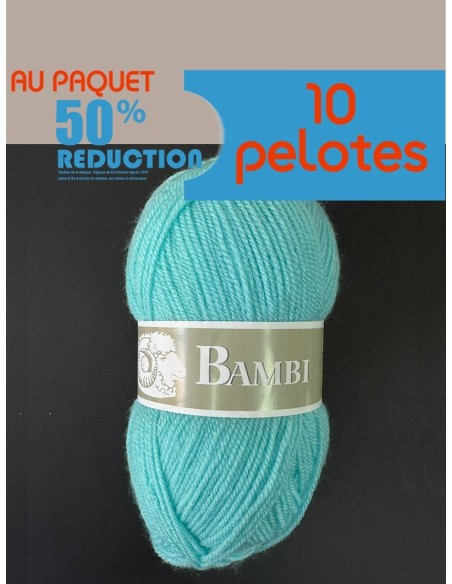 Bambi 14 - Pack de 10 Pelotes Bleu