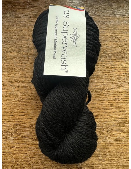 Pelote 128 Superwash 61 - Pelote 100g Noir