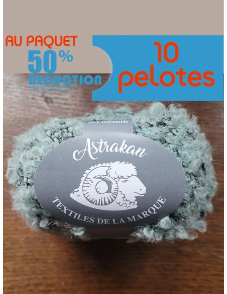 Astrakan 225 - Pack de 10 Pelotes Vert Jade