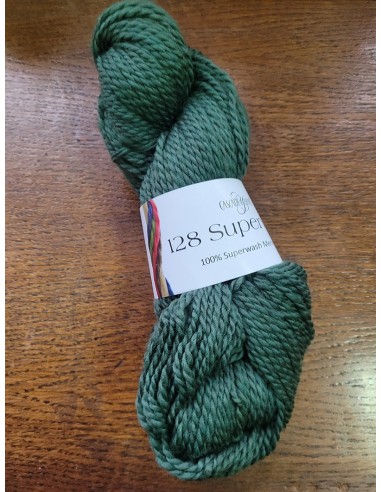 Pelote 128 Superwash 21 - Pelote 100g Vert cèdre
