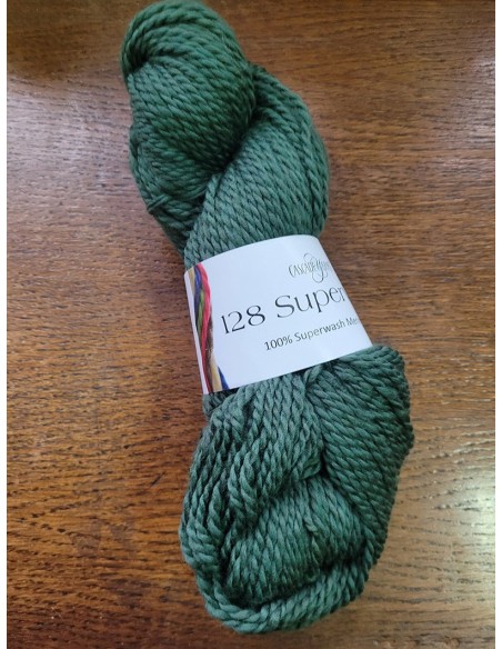 Pelote 128 Superwash 21 - Pelote 100g Vert cèdre