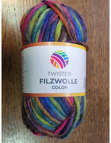 Filz Wolle 114 - Pelote  Multicolore - Laine à feutrer