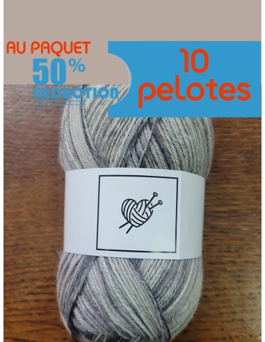 Laine Chaussettes 165 - Pelote de 50g Gris clair multico