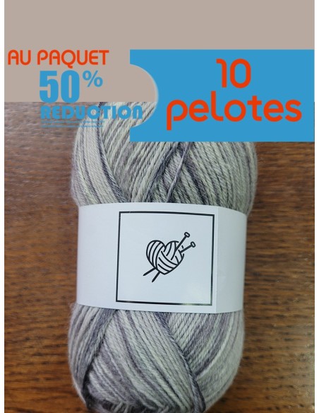 Laine Chaussettes 165 - Pelote de 50g Gris clair multico