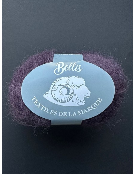 Bellis 06 - Pelote 48% Kid Mohair - Prune foncé