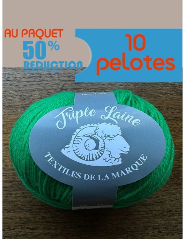 Triple laine 25 - Pack 10 pelotes Vert clair