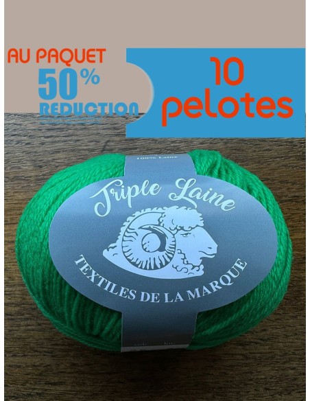 Triple laine 25 - Pack 10 pelotes Vert clair