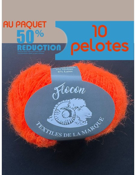 Flocon 000 - Pack de 10 Pelotes Orange fluo