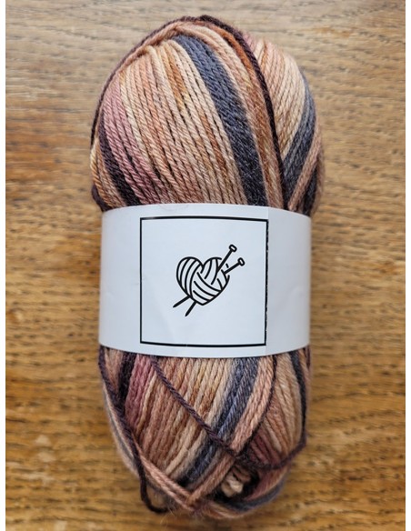 Laine Chaussettes 257 - Pelote de 50g Beige/Gris multico