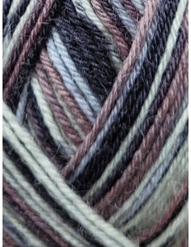 Laine Chaussettes 254  - Pelote de 100g de laine Ecru/Gris/Beige