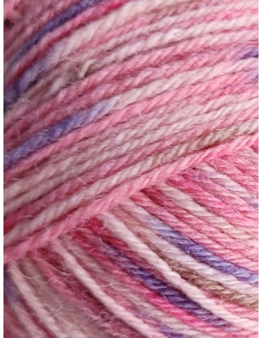 Laine Chaussettes 249  - Pelote de 100g de laine Rose Multico