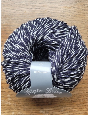 Triple Laine 114 - Pack de 10 Pelotes Chiné Marine/Ecru
