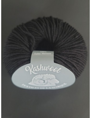 Kashwool 361 - Pelote 100% Laine Mérinos - Noire