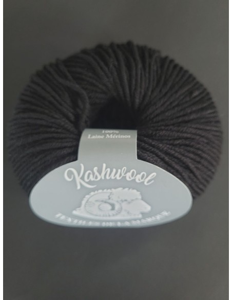 Kashwool 361 - Pelote 100% Laine Mérinos - Noire