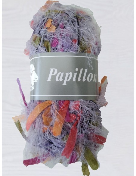 Laine Papillon 100% Polyamide. 50g  65m. La taille d'aiguille est le N° 5-6.