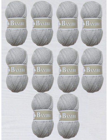 Bambi 564 - Pack de 10 Pelotes Gris clair