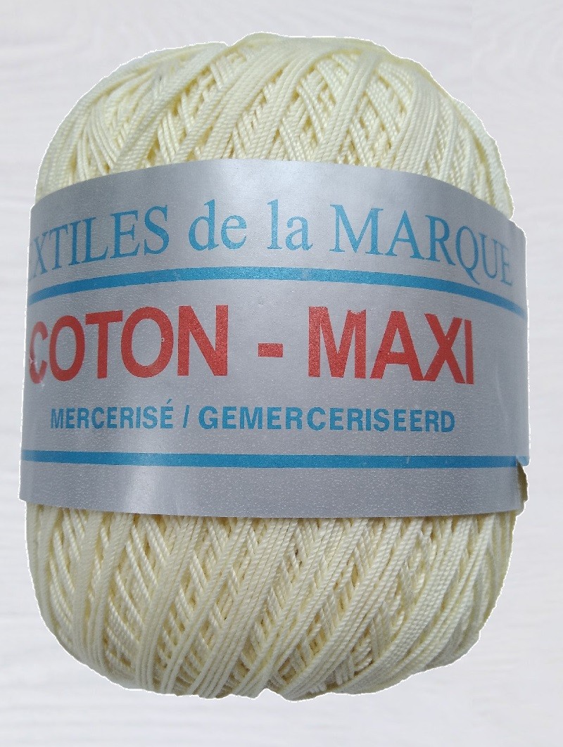 Coton MAXI 01 Couleur Jaune Poids 100g N° Aiguille Tricot 2-2,5